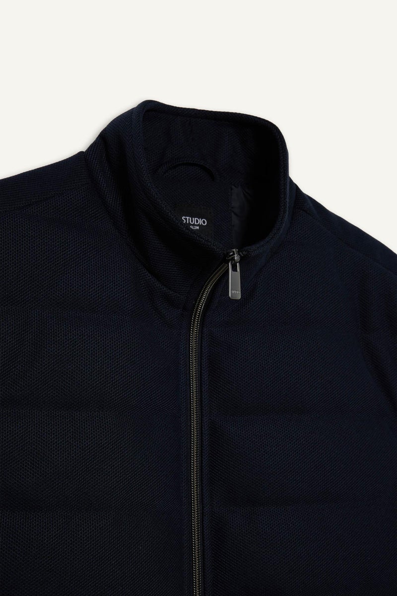 DeFacto Blue Man Slim Fit High Neck Lined Vest Casual - Image 5